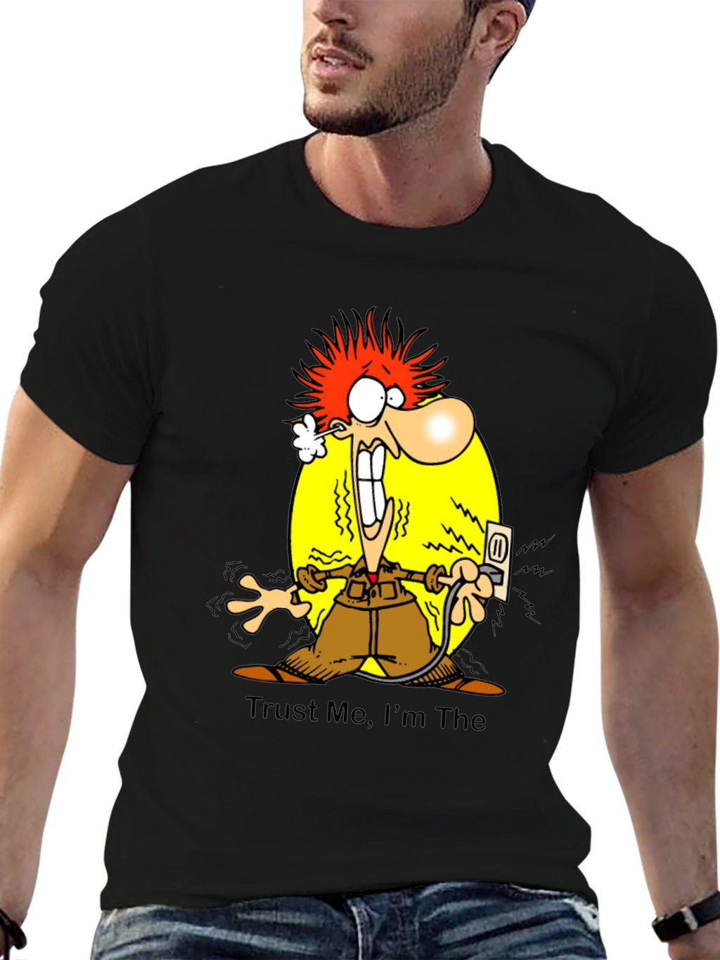 Electrocuted Cartoon Graphic T-Shirt