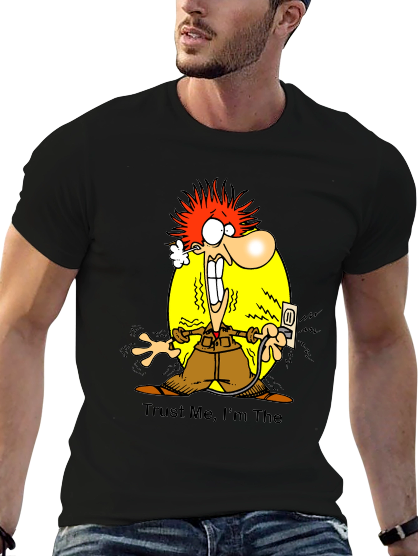 Electrocuted Cartoon Graphic T-Shirt