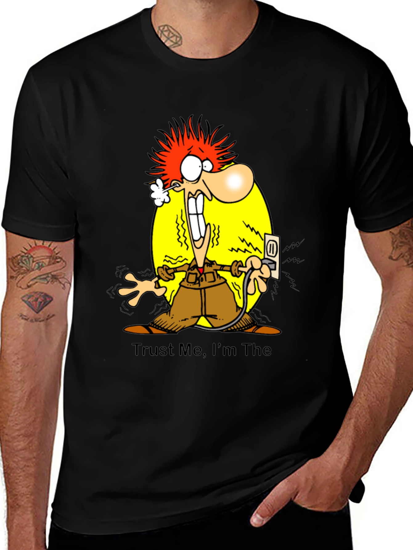 Electrocuted Cartoon Graphic T-Shirt