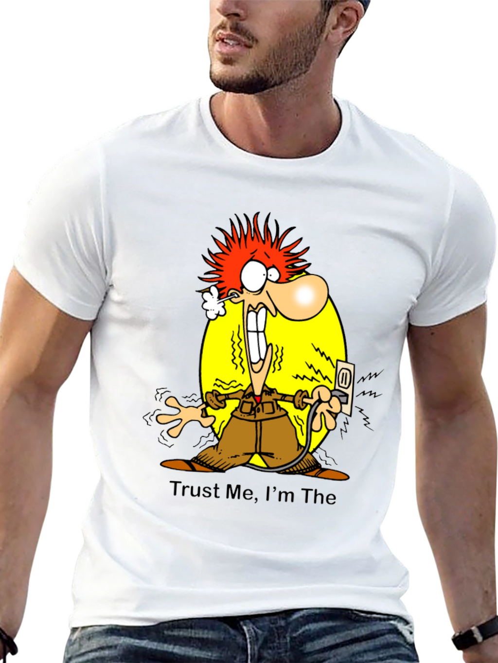 Electrocuted Cartoon Graphic T-Shirt