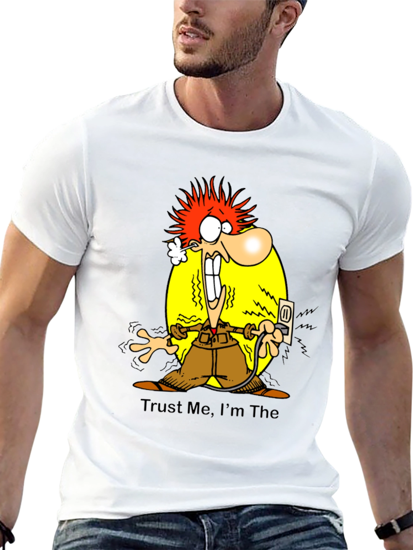 Electrocuted Cartoon Graphic T-Shirt