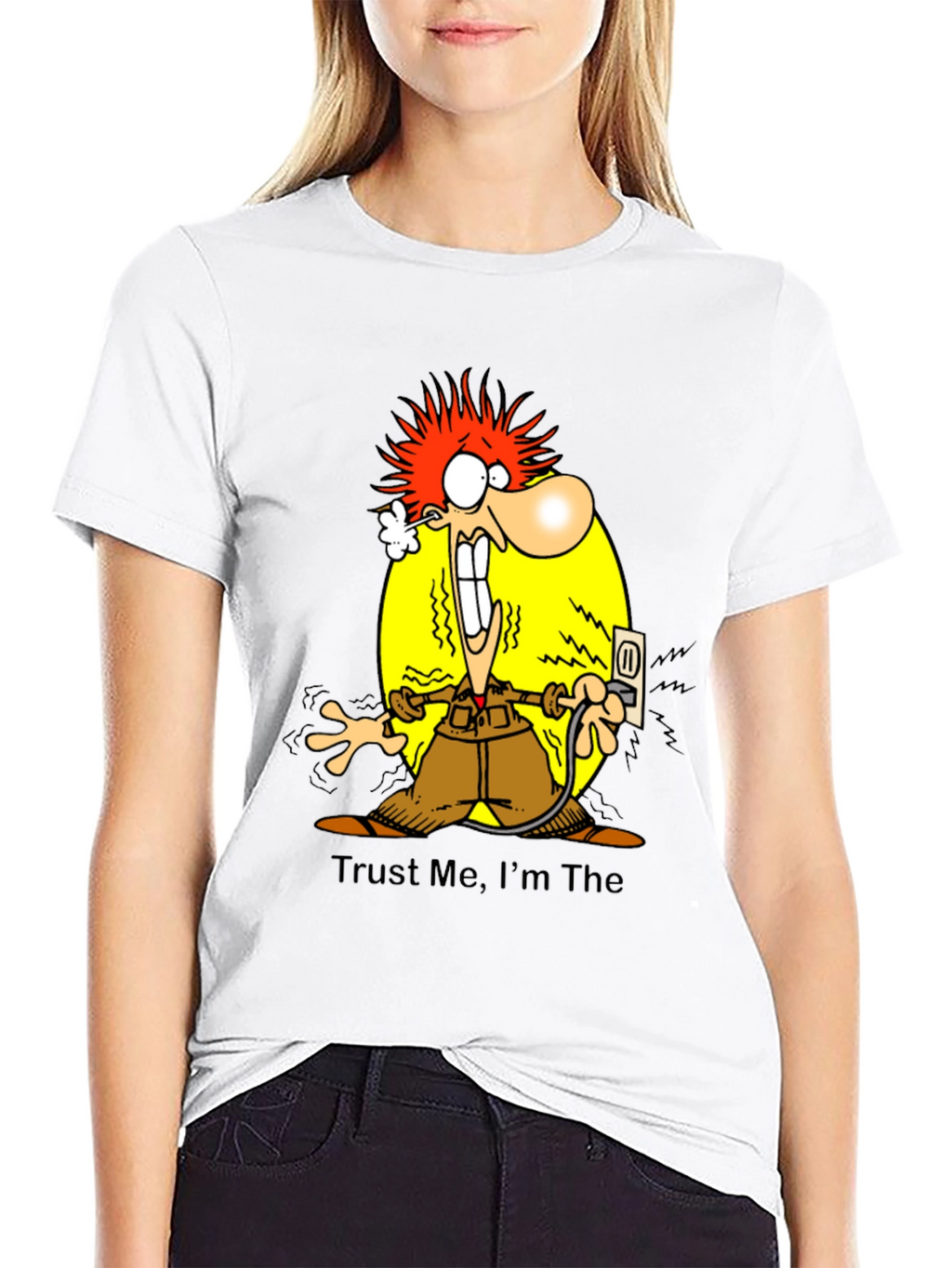 Electrocuted Cartoon Graphic T-Shirt