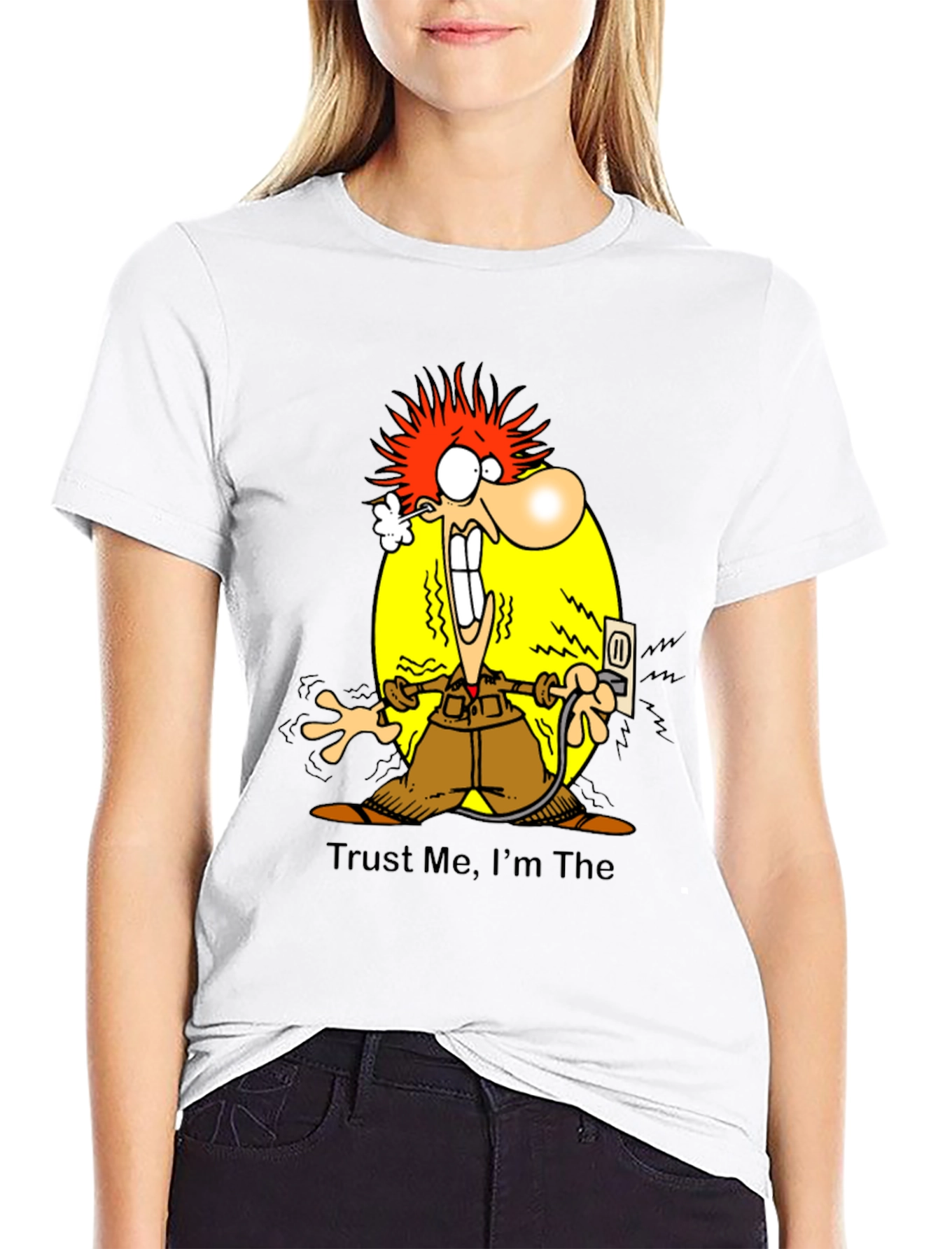 Electrocuted Cartoon Graphic T-Shirt