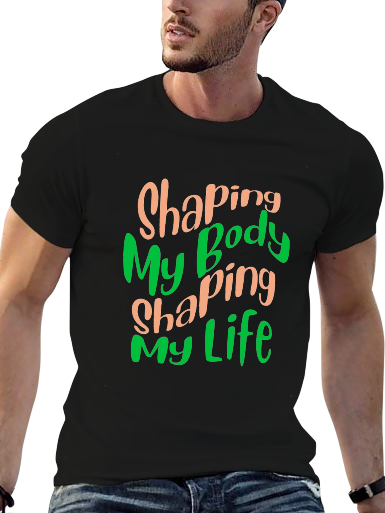 Shaping My Body Shaping My Life Black T-Shirt