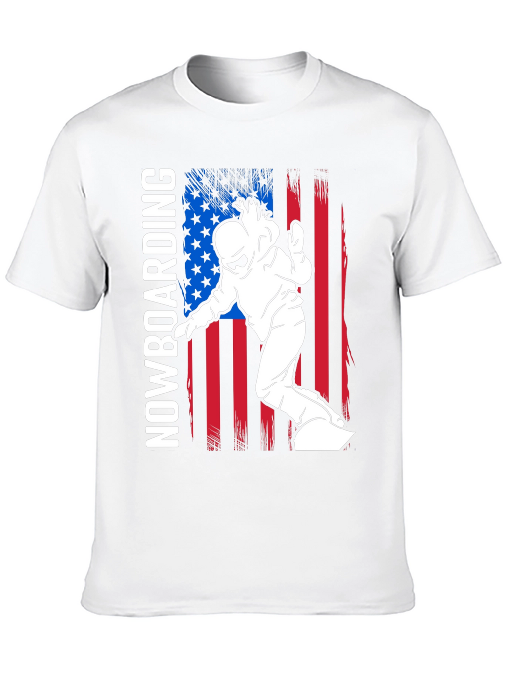 Snowboarding USA Flag Graphic T-Shirt