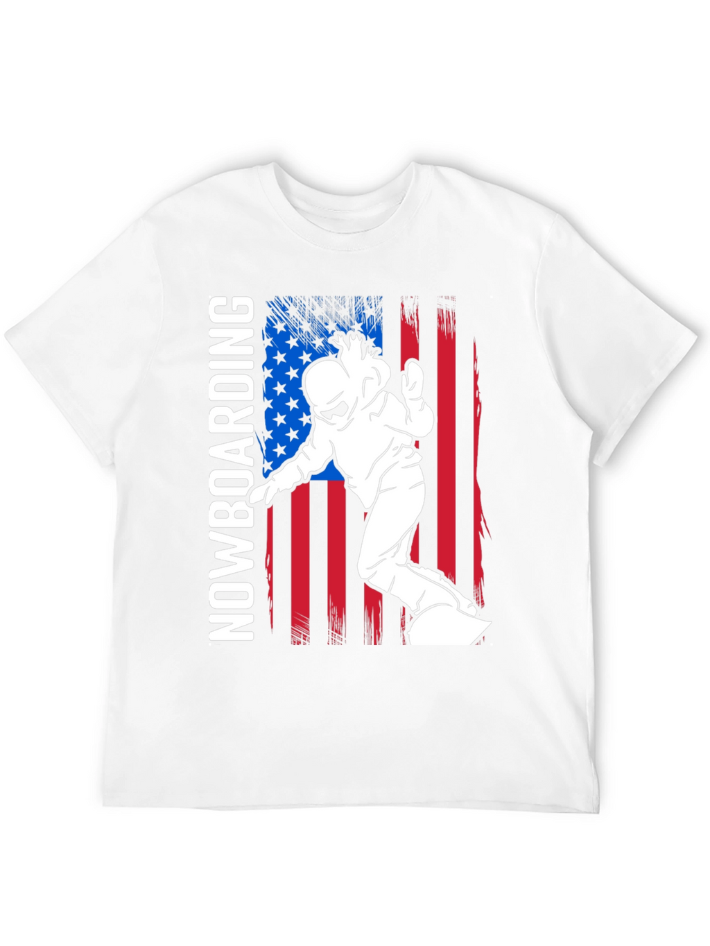 Snowboarding USA Flag Graphic T-Shirt