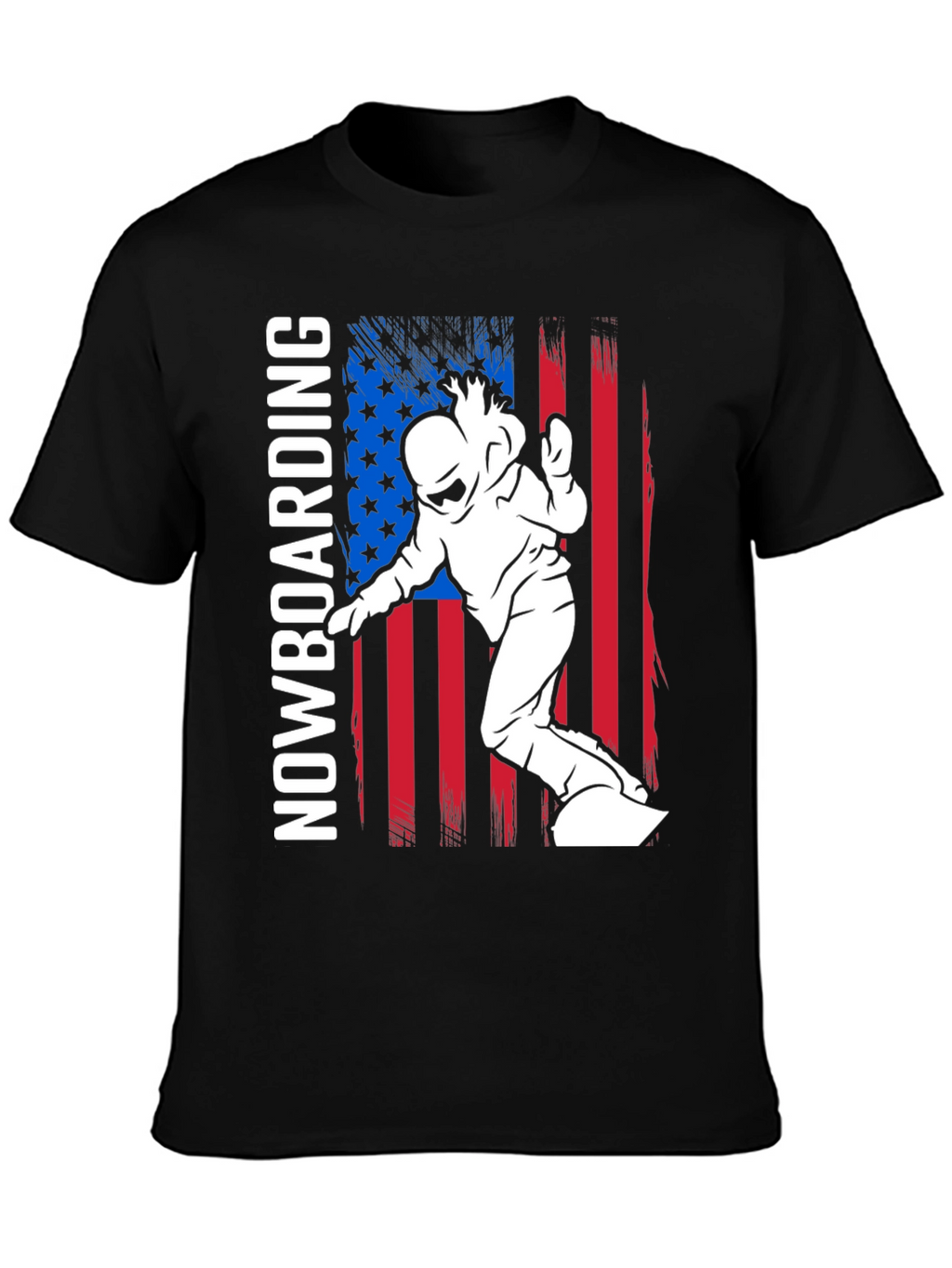 Snowboarding USA Flag Graphic T-Shirt