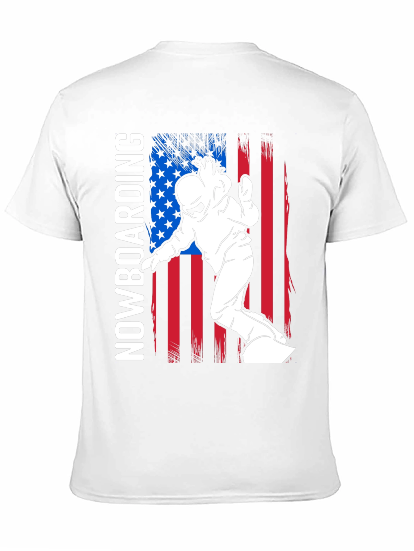 Snowboarding USA Flag Graphic T-Shirt