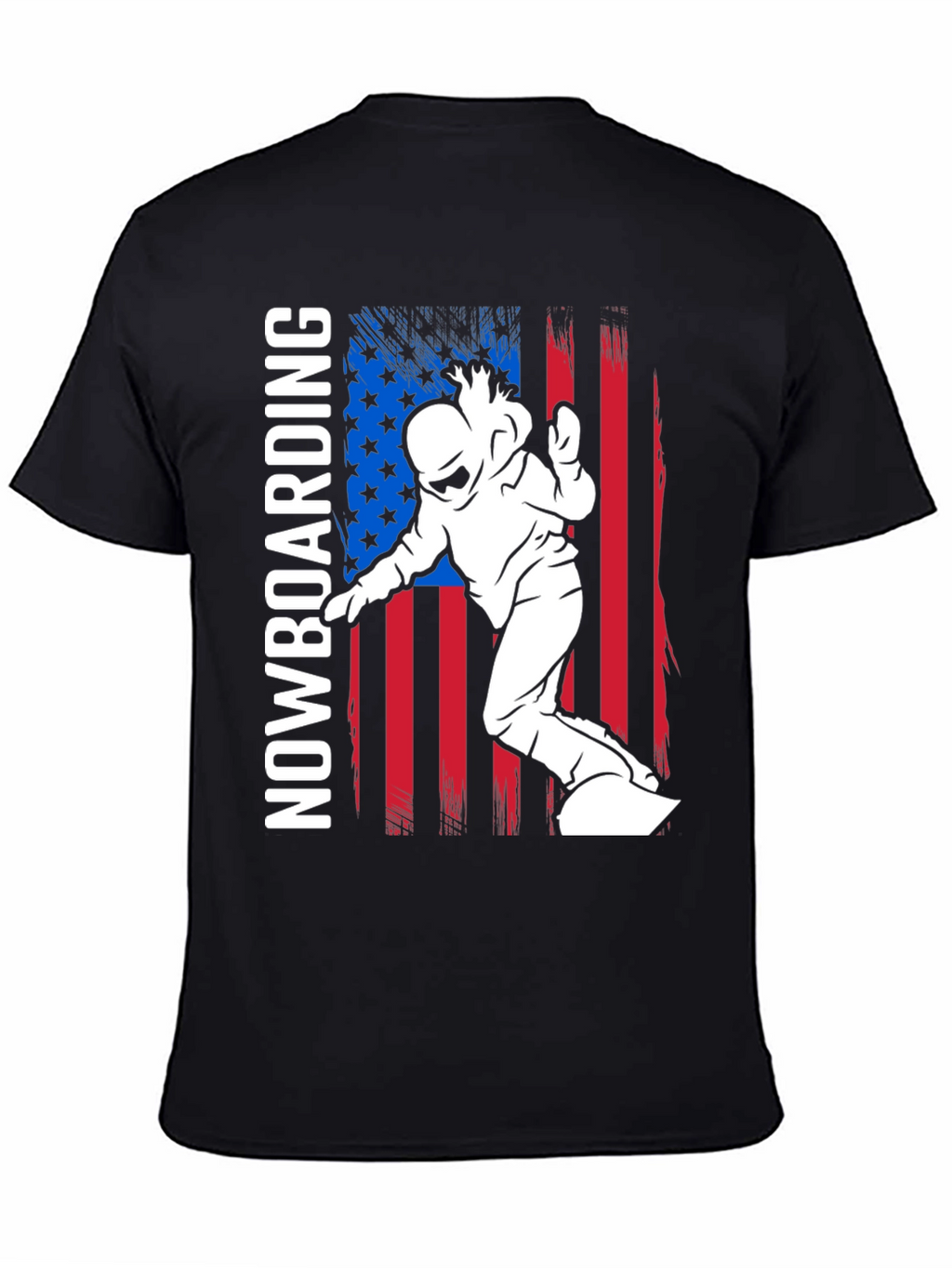 Snowboarding USA Flag Graphic T-Shirt