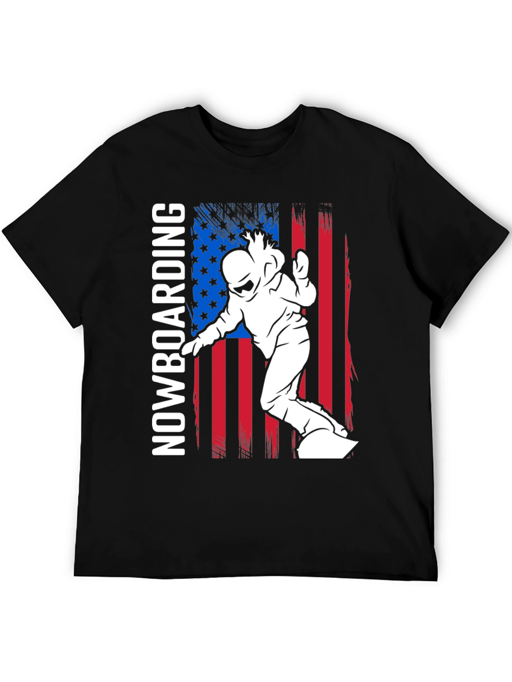 Snowboarding USA Flag Graphic T-Shirt