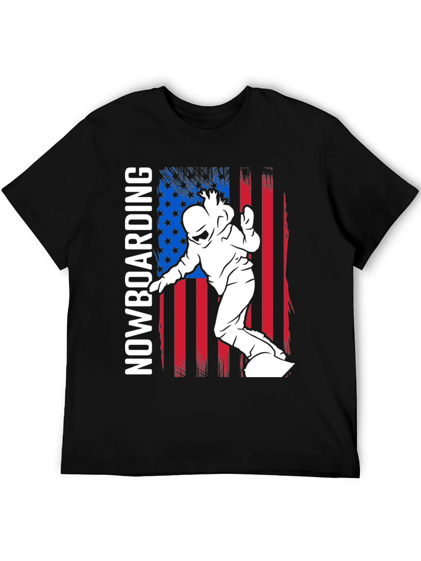 Snowboarding USA Flag Graphic T-Shirt