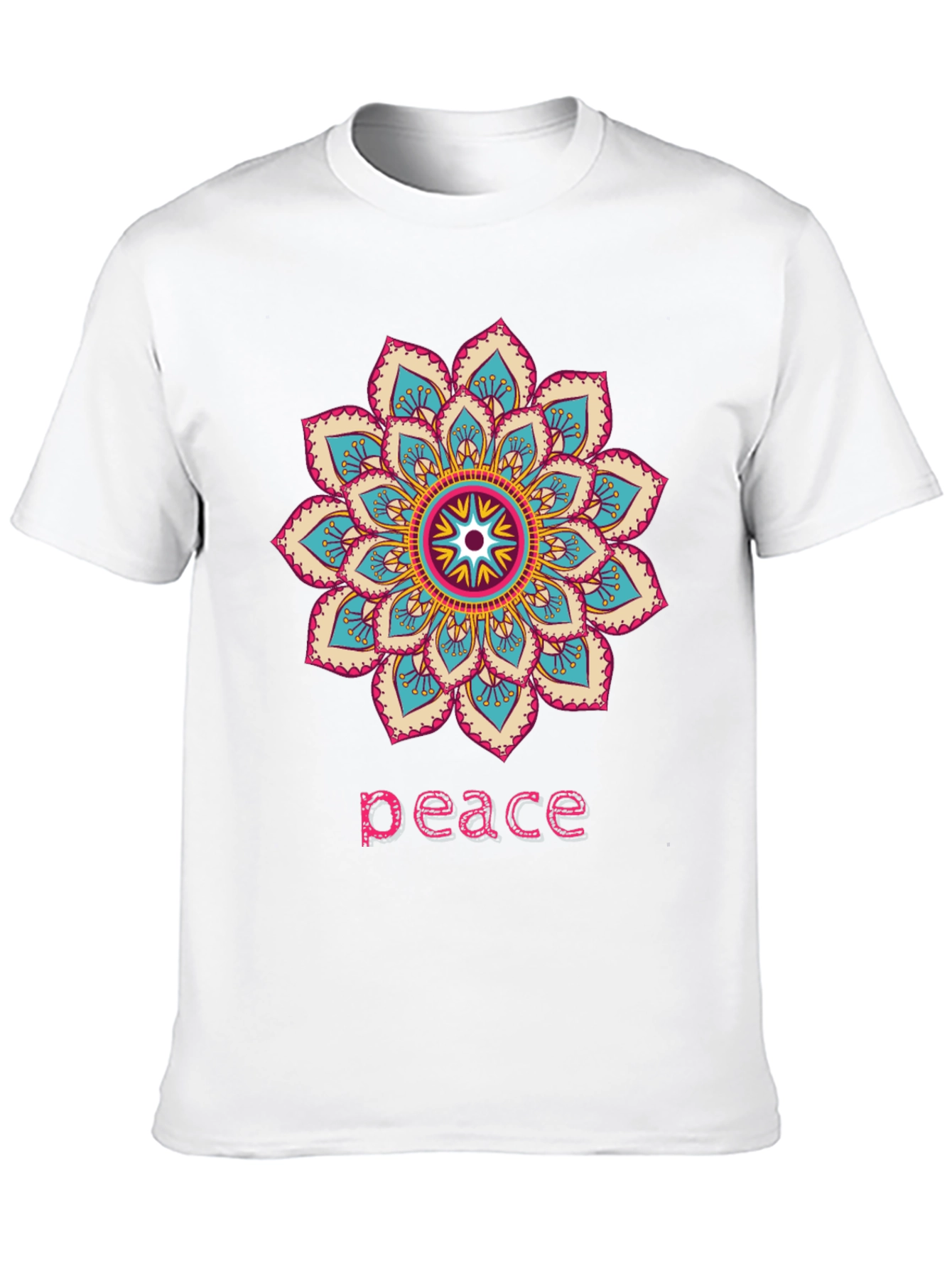 Peace Mandala Graphic T-Shirt - Black