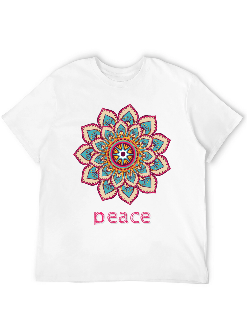 Peace Mandala Graphic T-Shirt - Black