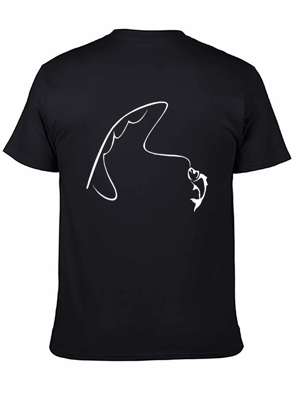 Fishing Hook Graphic Tee - Black Cotton T-Shirt
