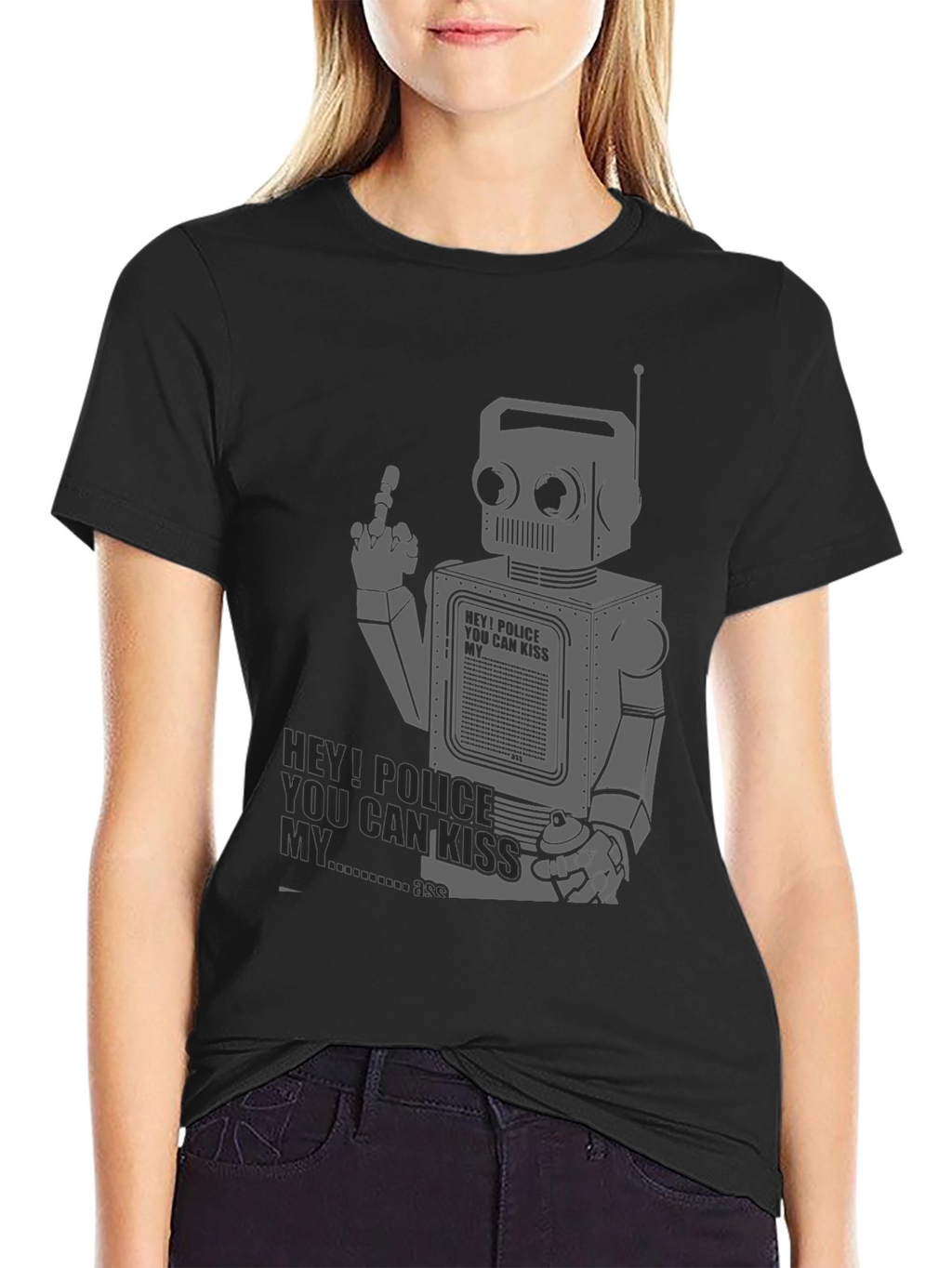 Robot Rebellion Tee - Middle Finger Graphic T-Shirt