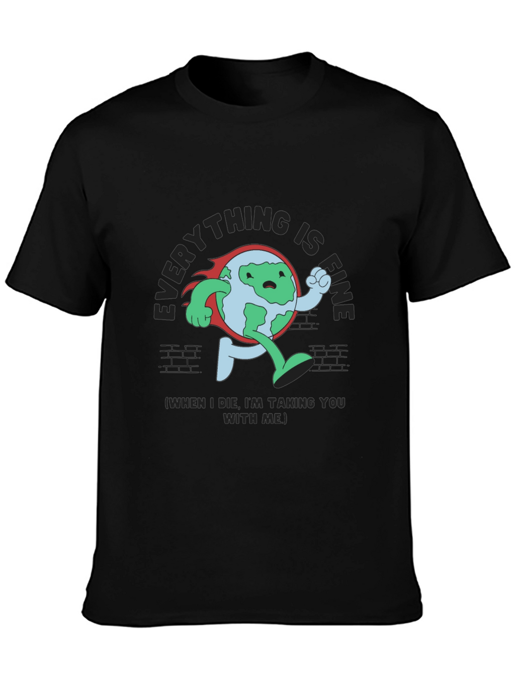 Everything Is Fine Running Earth Black T-Shirt