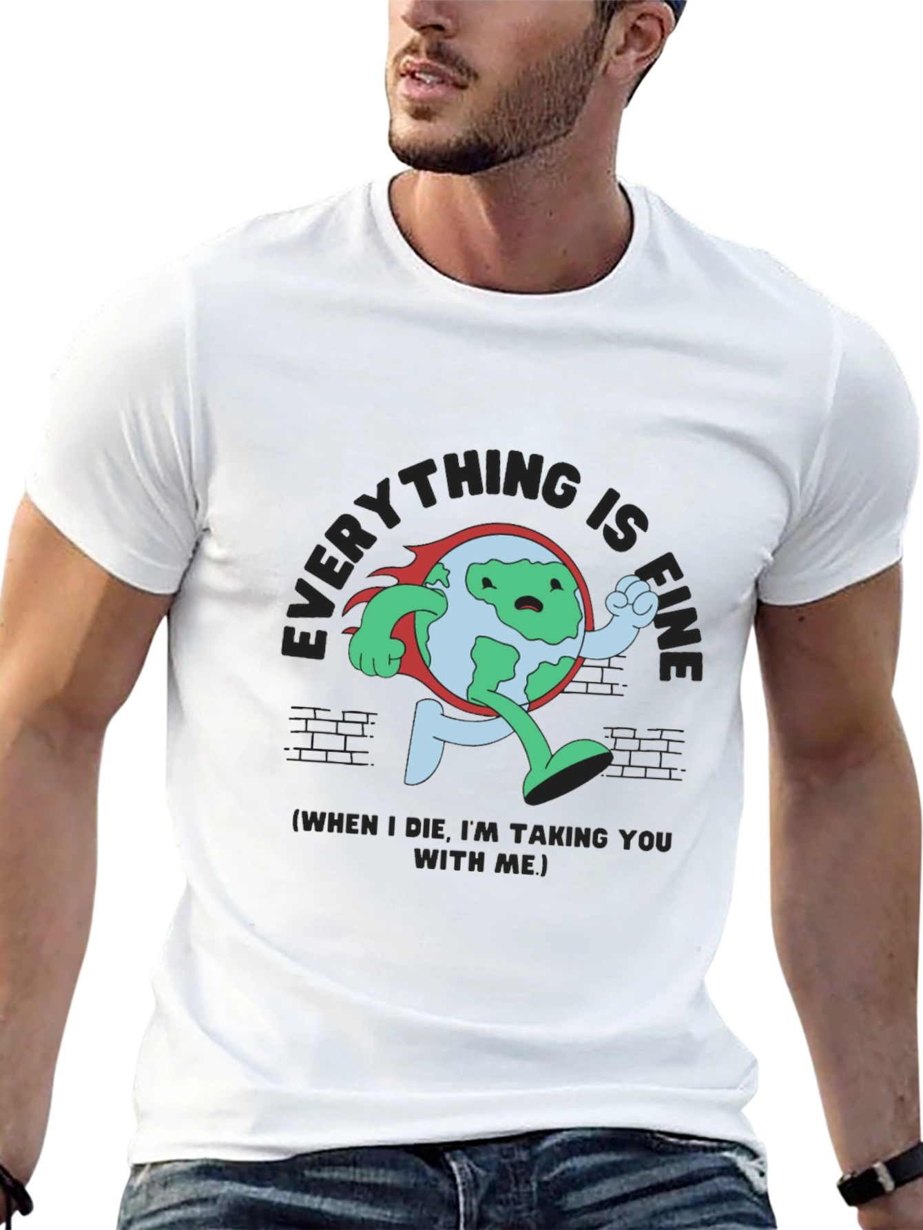 Everything Is Fine Running Earth Black T-Shirt