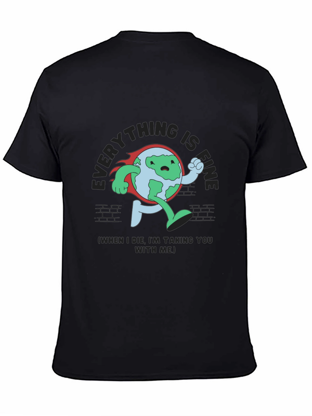 Everything Is Fine Running Earth Black T-Shirt