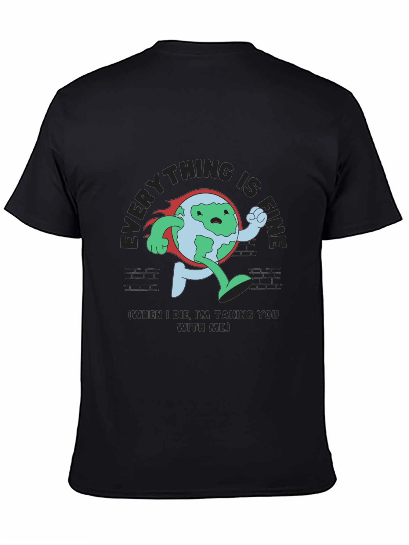 Everything Is Fine Running Earth Black T-Shirt
