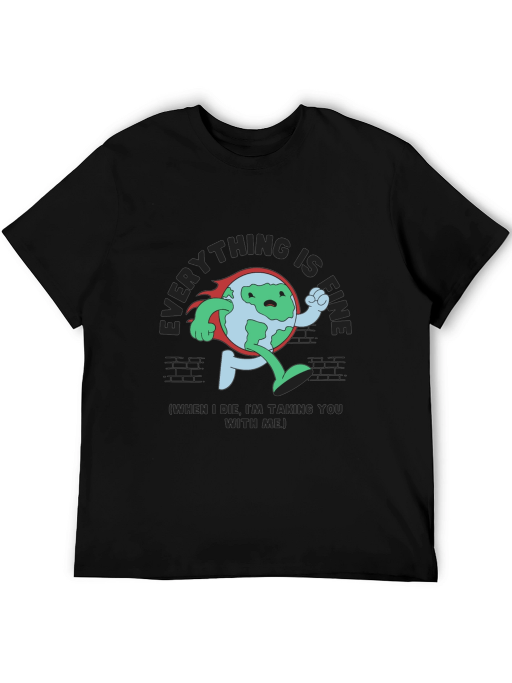 Everything Is Fine Running Earth Black T-Shirt