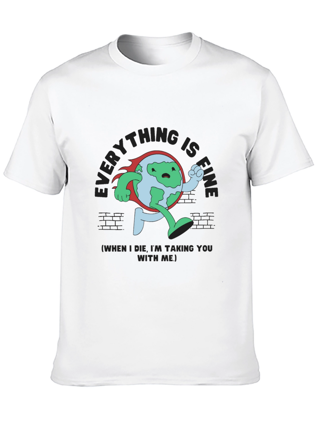 Everything Is Fine Running Earth Black T-Shirt