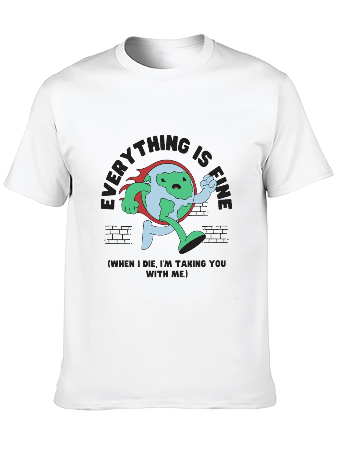 Everything Is Fine Running Earth Black T-Shirt