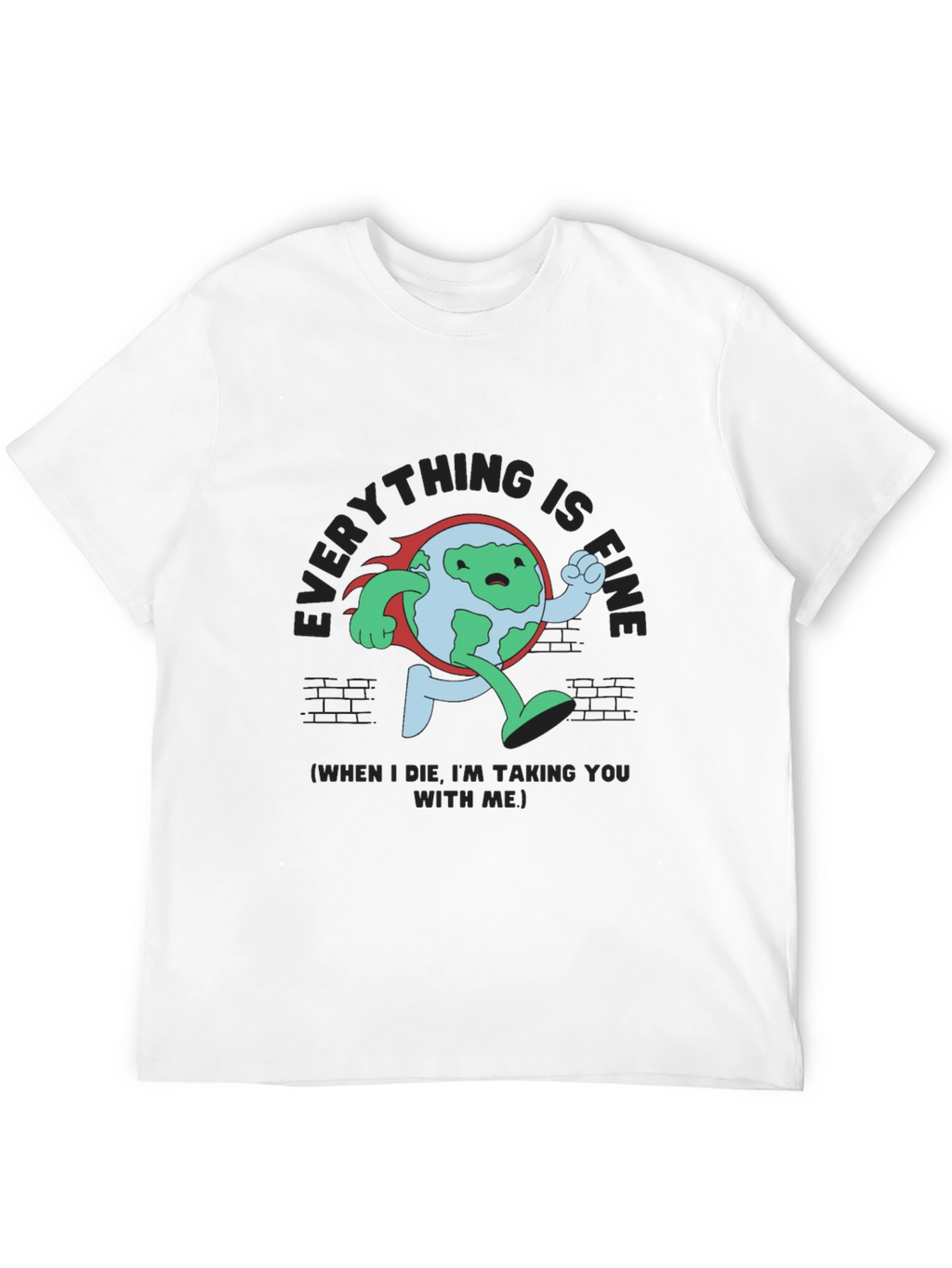 Everything Is Fine Running Earth Black T-Shirt