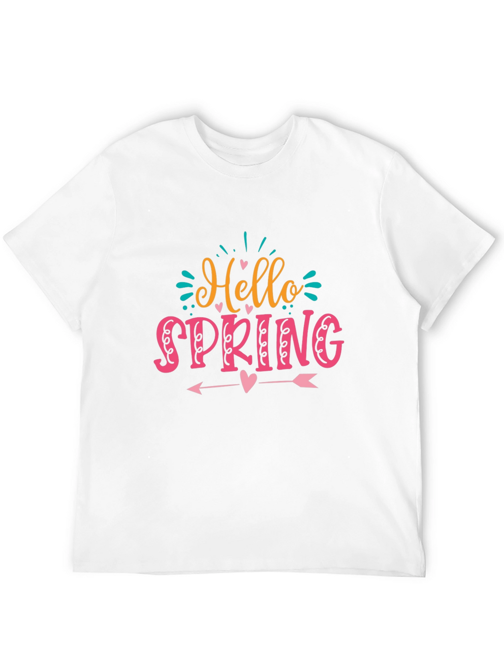 Hello Spring Graphic T-Shirt Black Cotton Tee