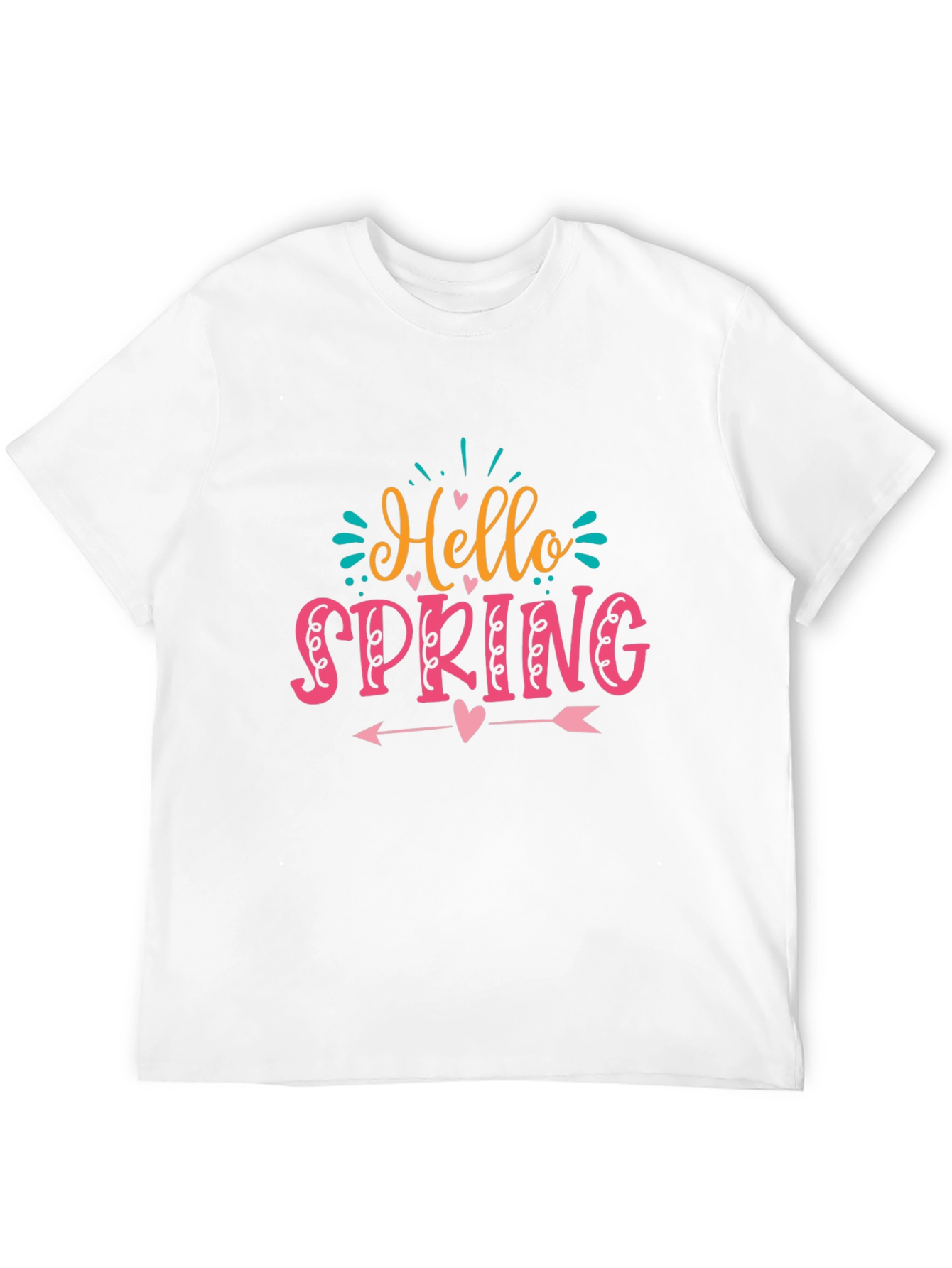 Hello Spring Graphic T-Shirt Black Cotton Tee