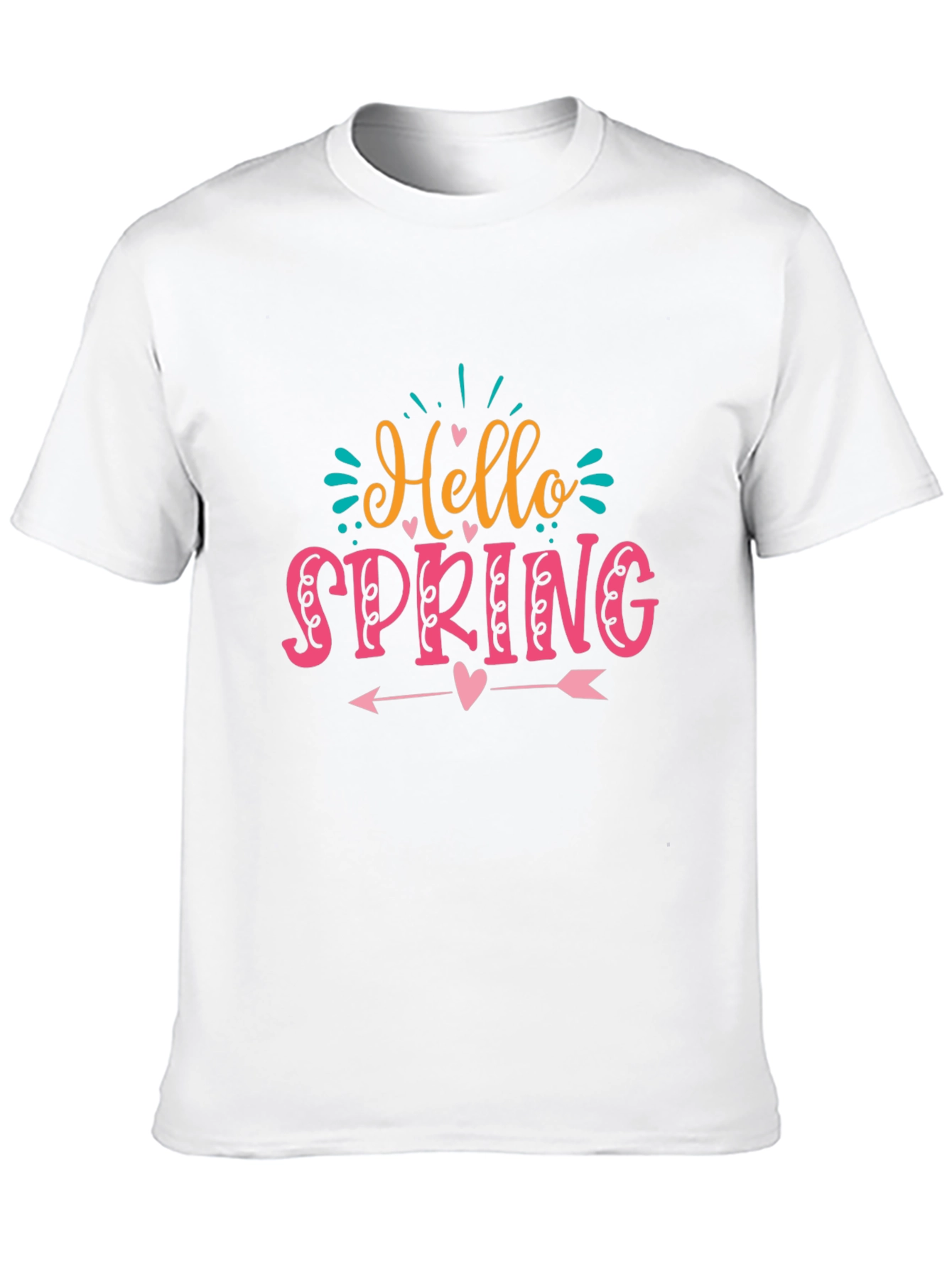 Hello Spring Graphic T-Shirt Black Cotton Tee