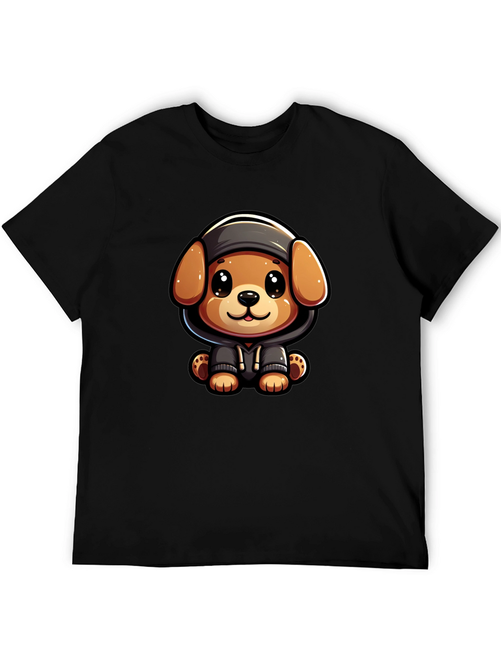 Cute Cartoon Dog in Hoodie T-Shirt