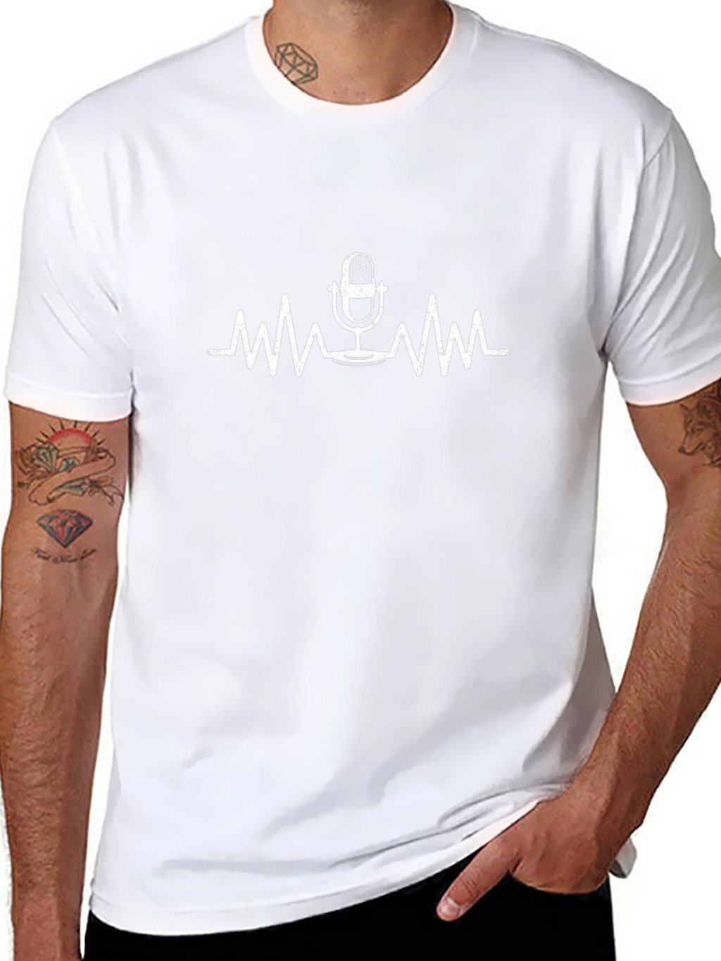 Podcast Heartbeat Graphic Tee - Black Cotton T-Shirt