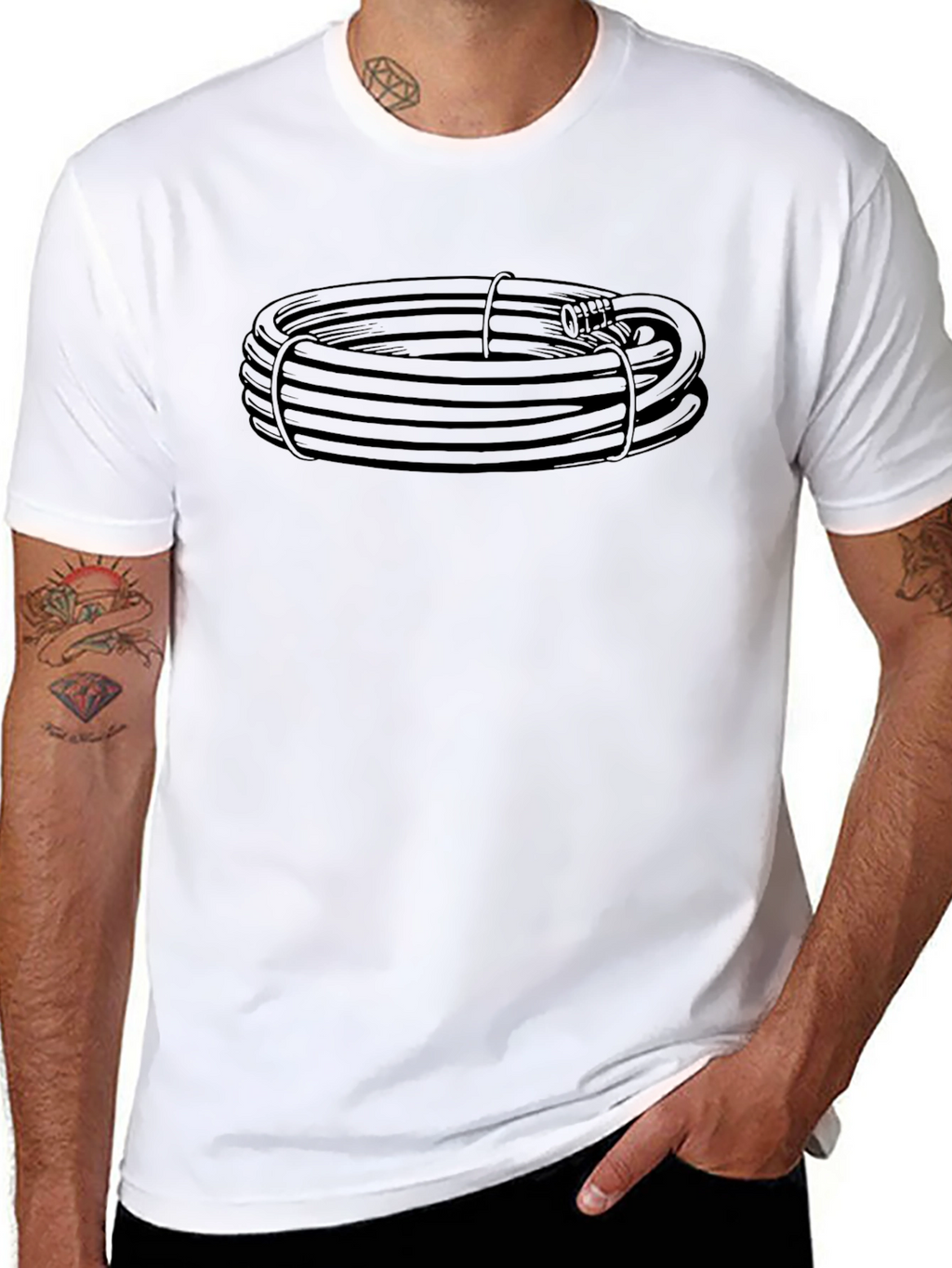 Coiled Hose Graphic Tee - Black Casual Shirt