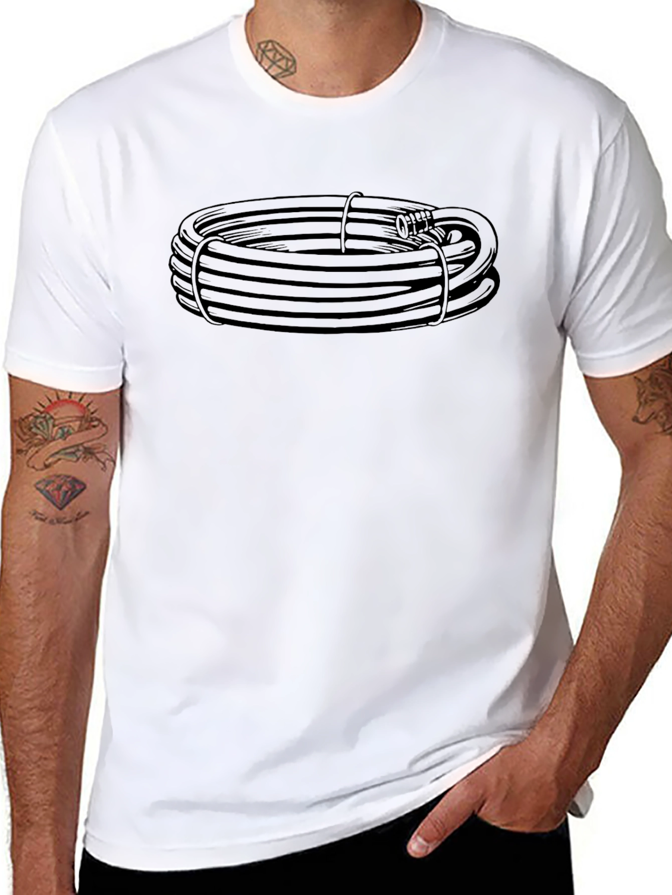 Coiled Hose Graphic Tee - Black Casual Shirt