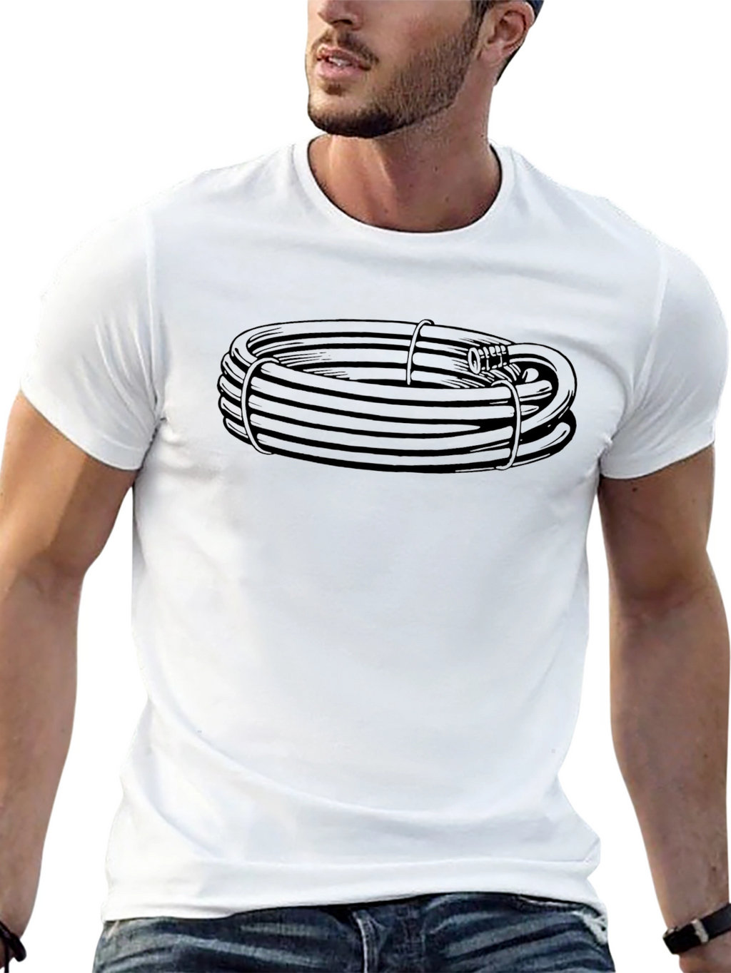 Coiled Hose Graphic Tee - Black Casual Shirt