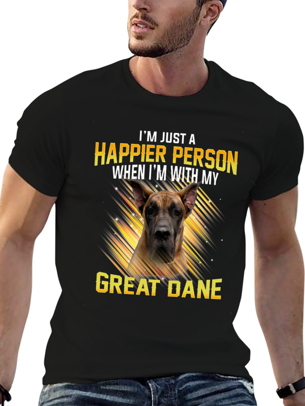 Happier Person Great Dane T-Shirt