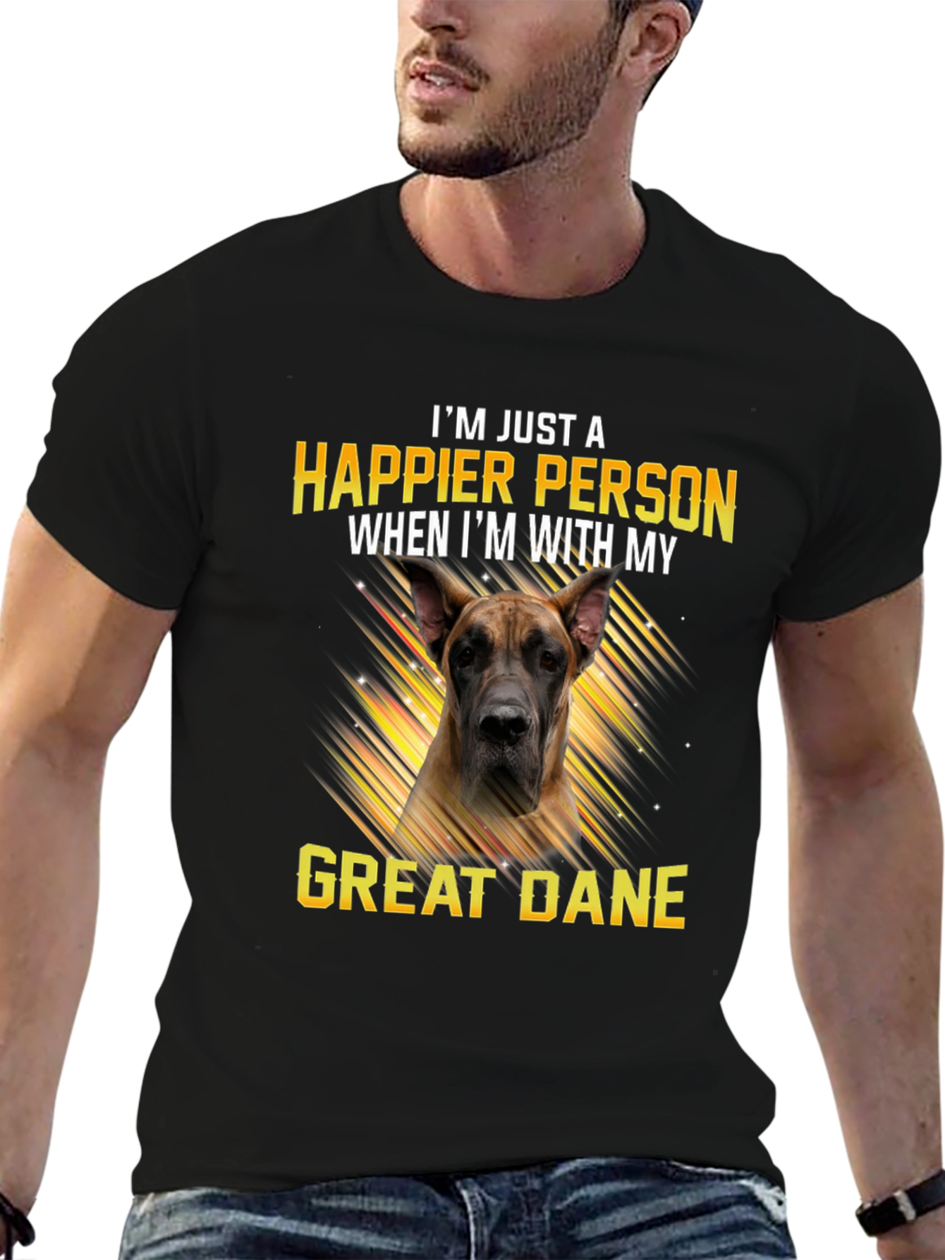 Happier Person Great Dane T-Shirt