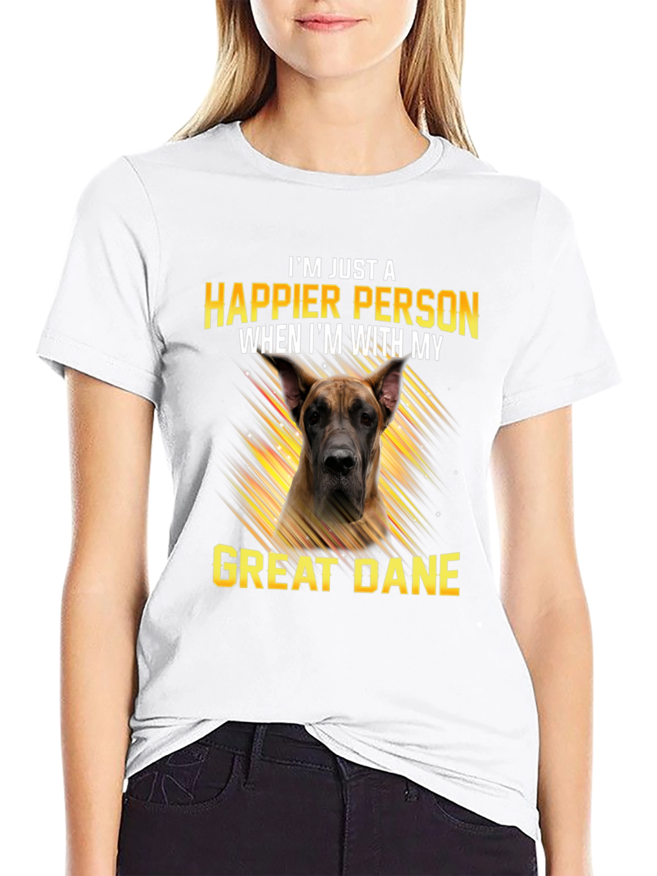 Happier Person Great Dane T-Shirt