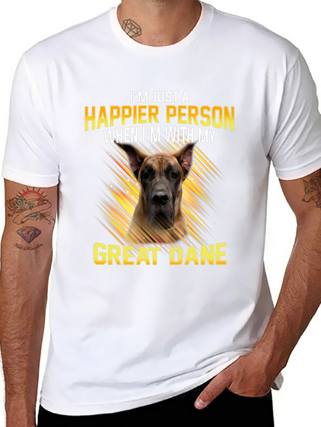 Happier Person Great Dane T-Shirt
