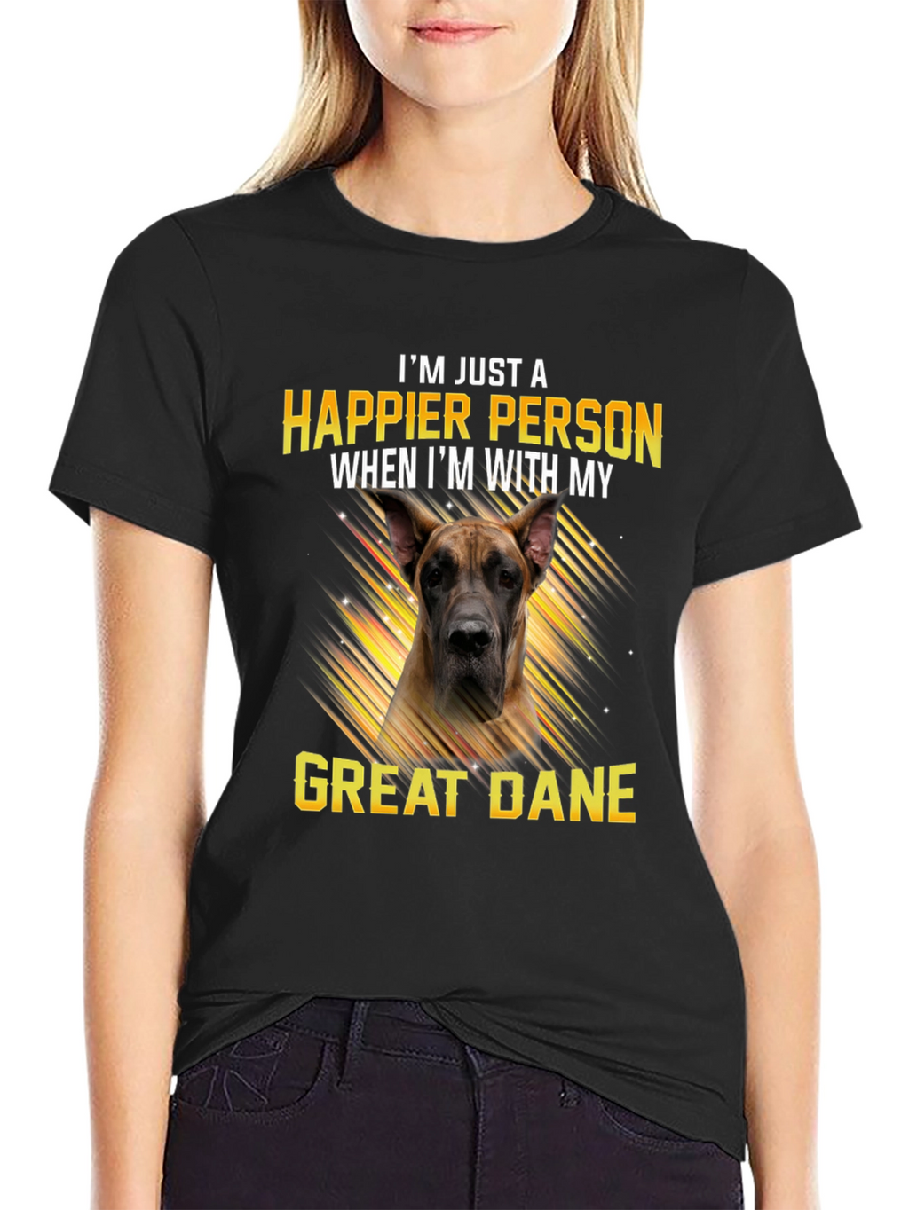 Happier Person Great Dane T-Shirt