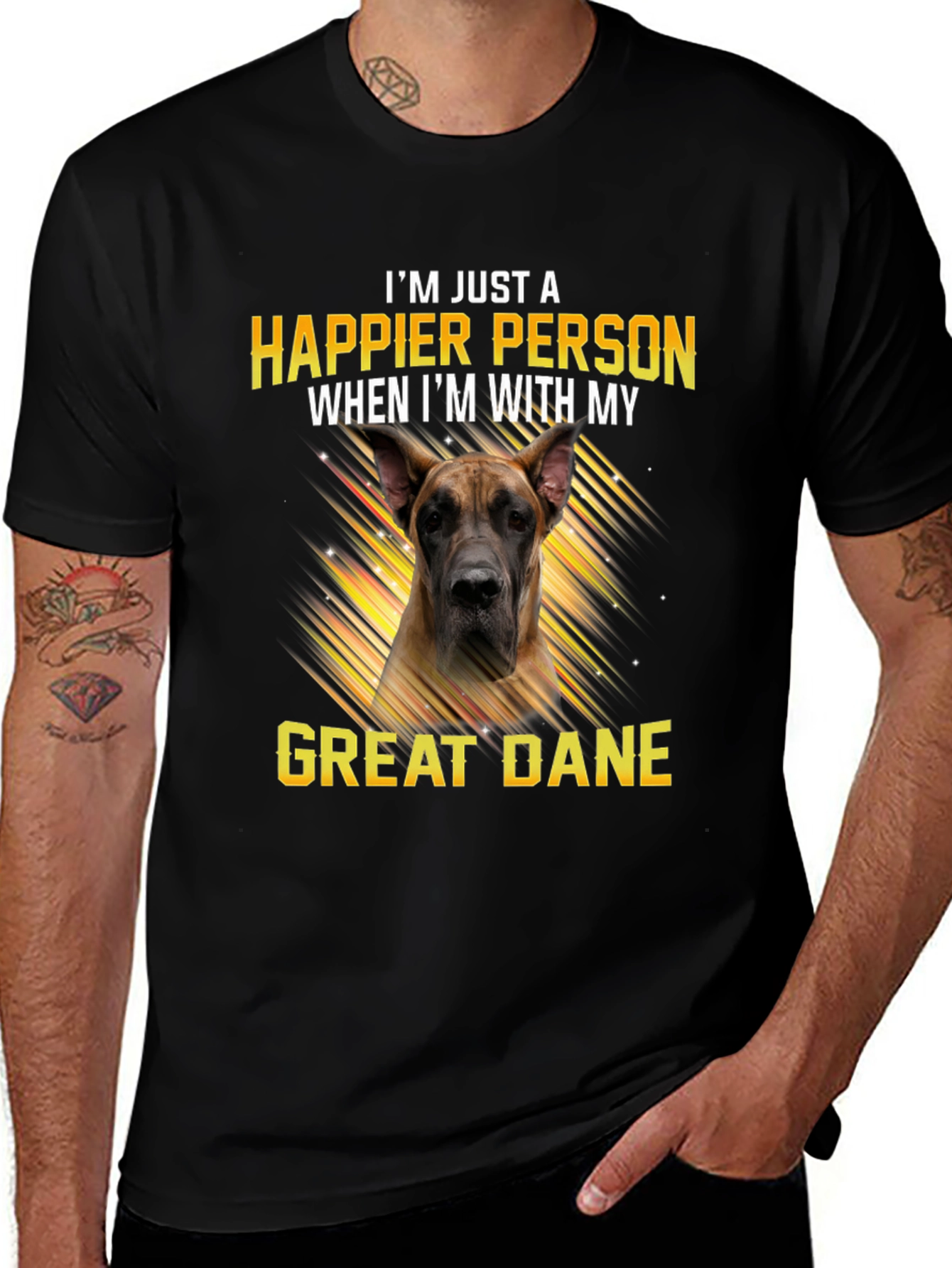 Happier Person Great Dane T-Shirt