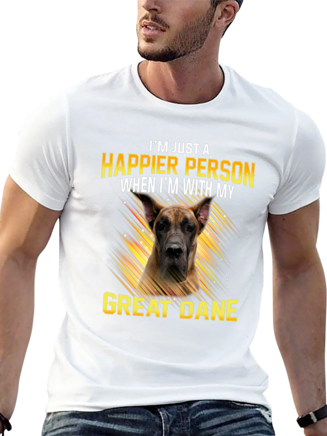 Happier Person Great Dane T-Shirt