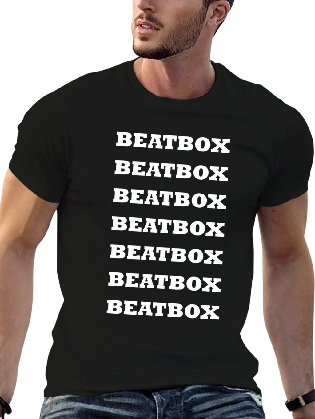 Beatbox Text Black T-Shirt