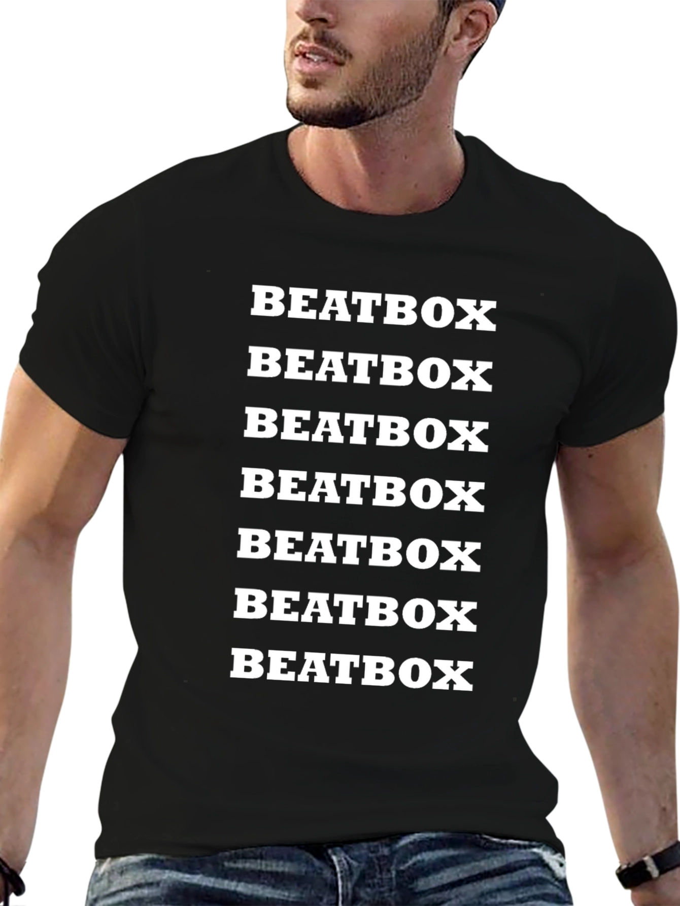 Beatbox Text Black T-Shirt