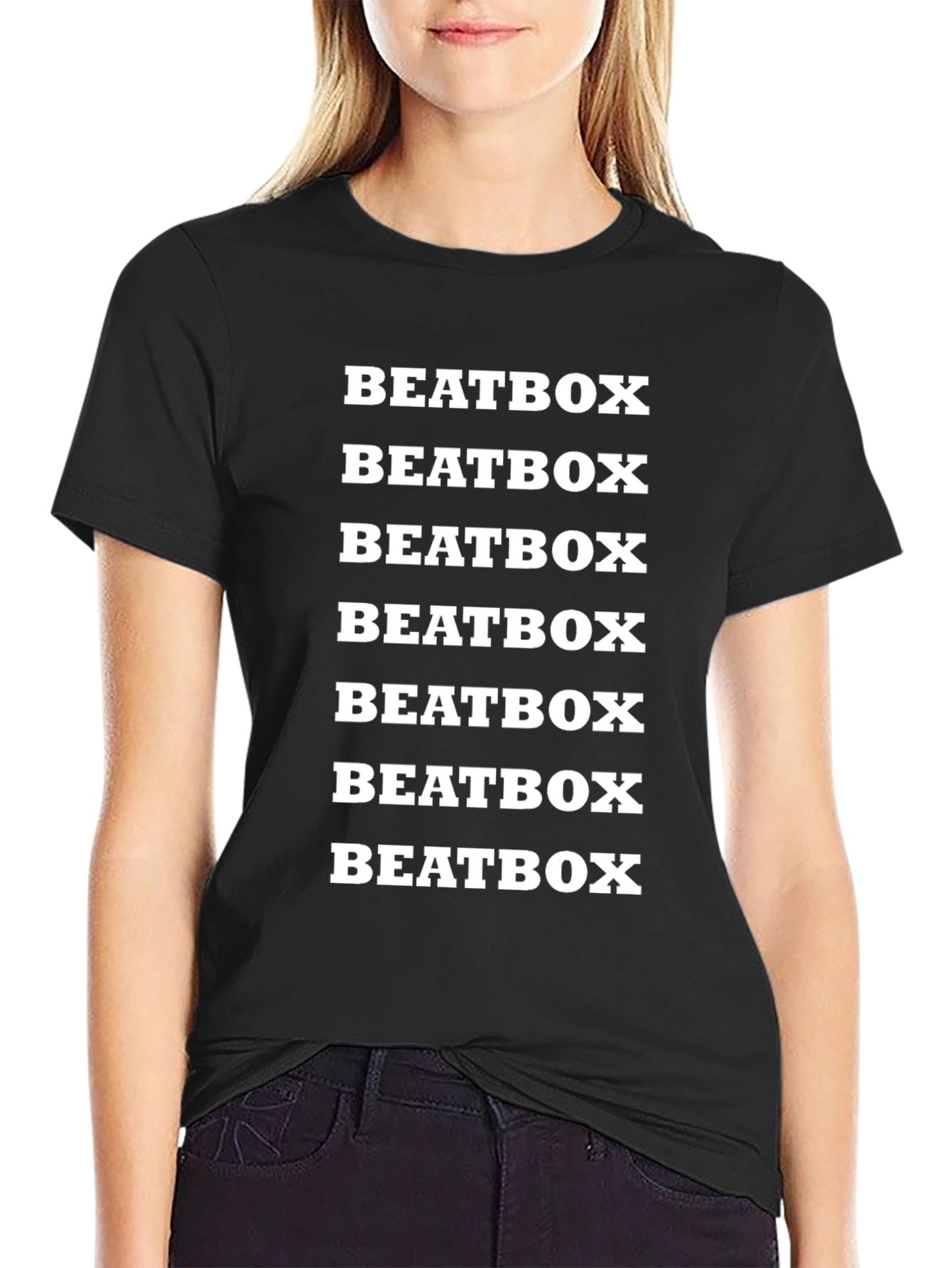 Beatbox Text Black T-Shirt