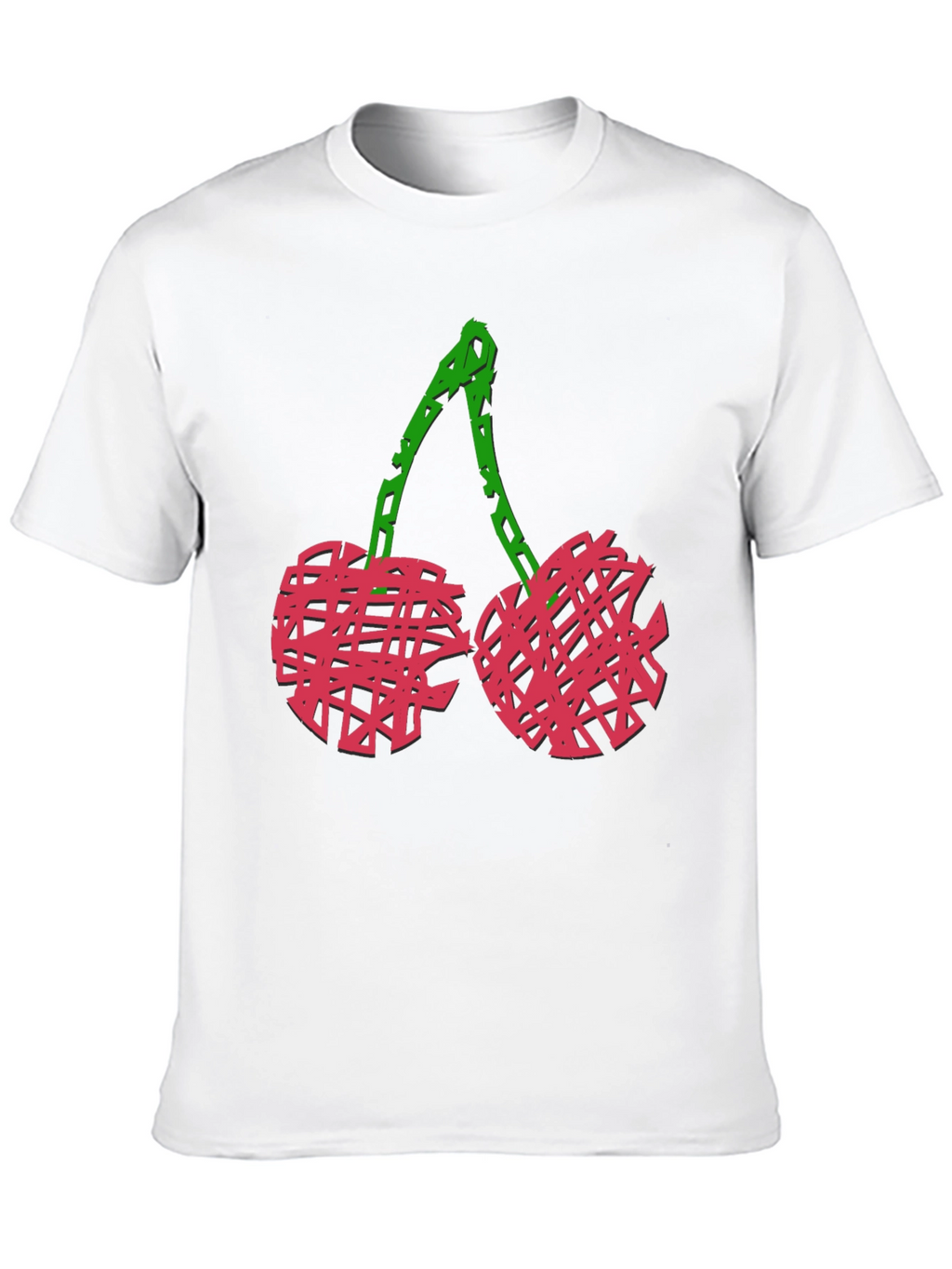Abstract Cherry Graphic Black Tee