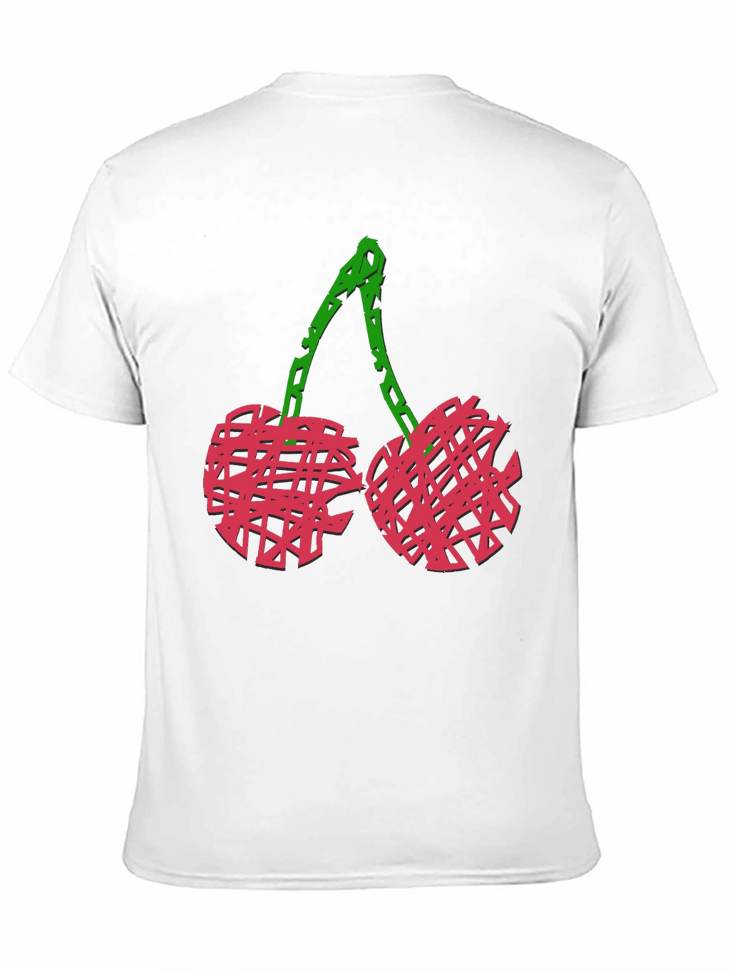 Abstract Cherry Graphic Black Tee