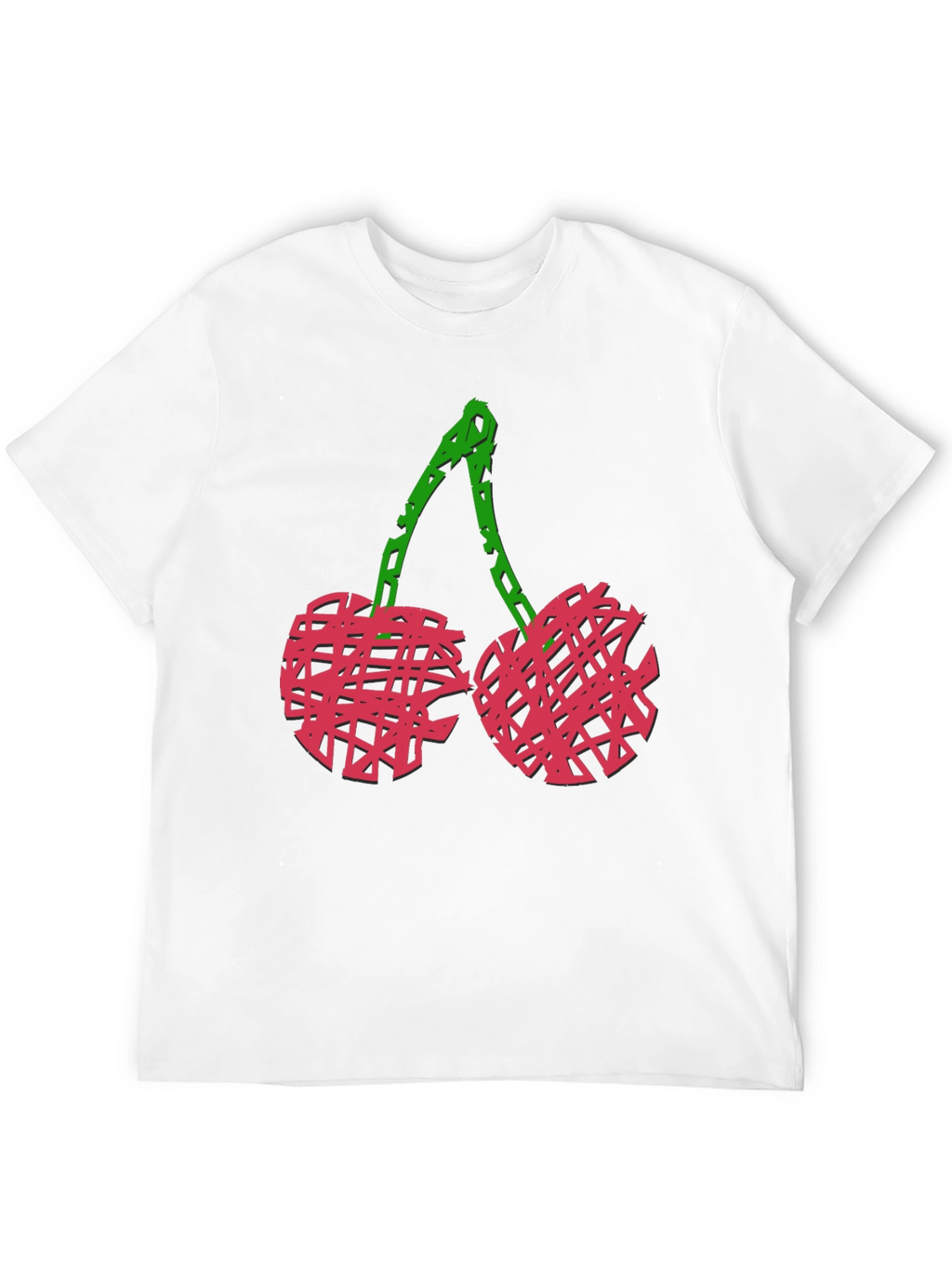 Abstract Cherry Graphic Black Tee