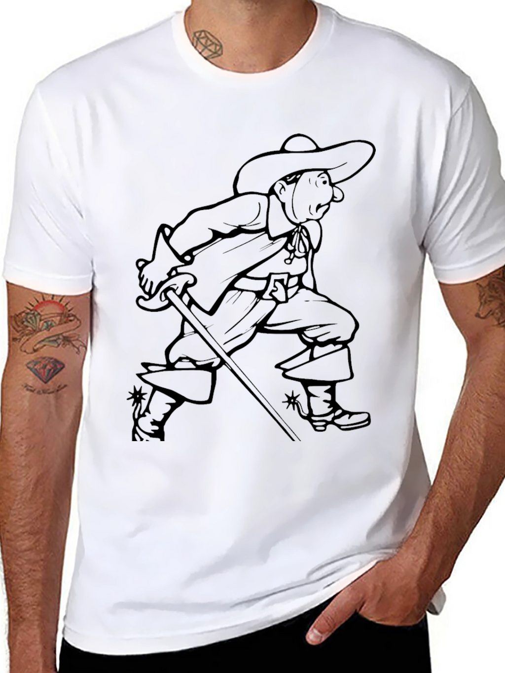 Musketeer Graphic T-Shirt - Black