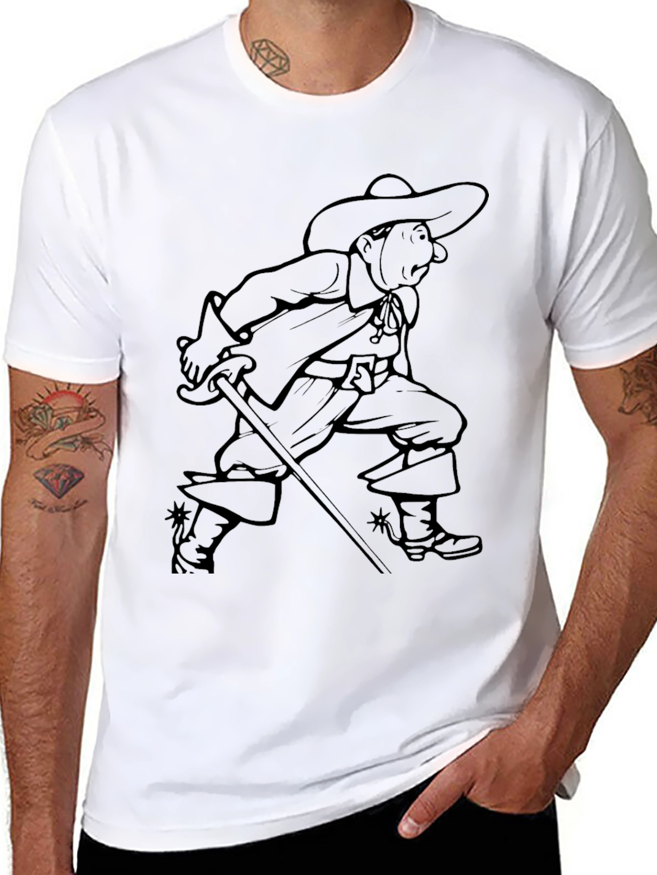 Musketeer Graphic T-Shirt - Black